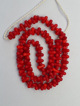 Authentic Old Beads Vintage Red Color Glass Beads Jewelry Necklace